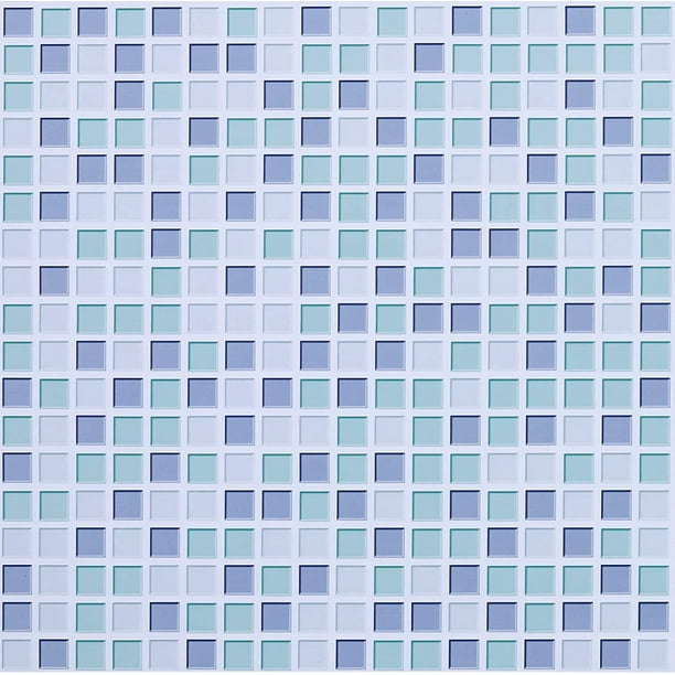 10 PCS Papel Pintado Autoadhesivo para Azulejos Azul 10 x 10 cm Etiqueta de  la Pared Estilo Mosaico Película Decorativa Impermeable para Azulejos de  Pared de Baño y Cocina JM