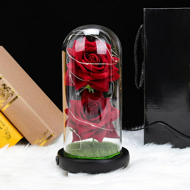 Regalos de rosas navideñas para mujeres, regalo en luz LED, ideas