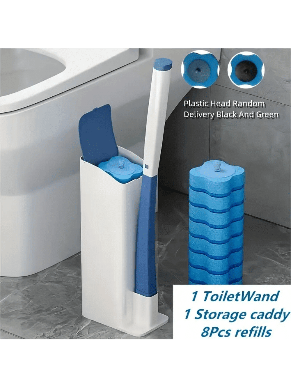 SAYAPE Curved Toilet Brush & Crevice Cleaning Brushes Set (3 Pcs) - Long Handle, Wooden Grip