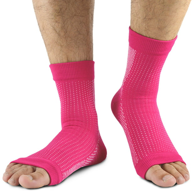 Gmark Calcetines de compresión de ciclismo para hombres y mujeres,  calcetines de pantorrilla de iones plateados con soporte de arco