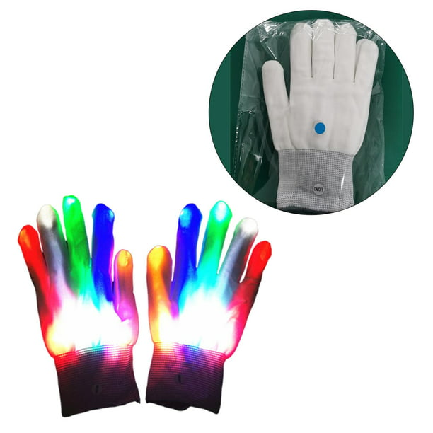 2x Guantes LED que brillan , juguetes iluminados, guantes intermitentes  intercambiables para el , su Hugo Iluminar guantes