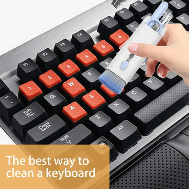 Sywqhk Kit de limpieza de teclado - Cepillo limpiador para eliminar el  polvo 7 en 1 en las esquinas (azul)