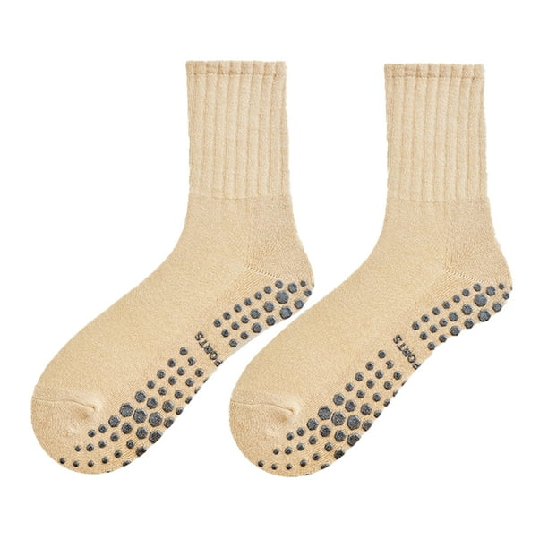 White Calcetines de Yoga antideslizantes hasta la rodilla para mujer, medias  largas con separador de cinco dedos y empuñaduras de silicona  antideslizantes para Pilates YONGSHENG 8390605664960