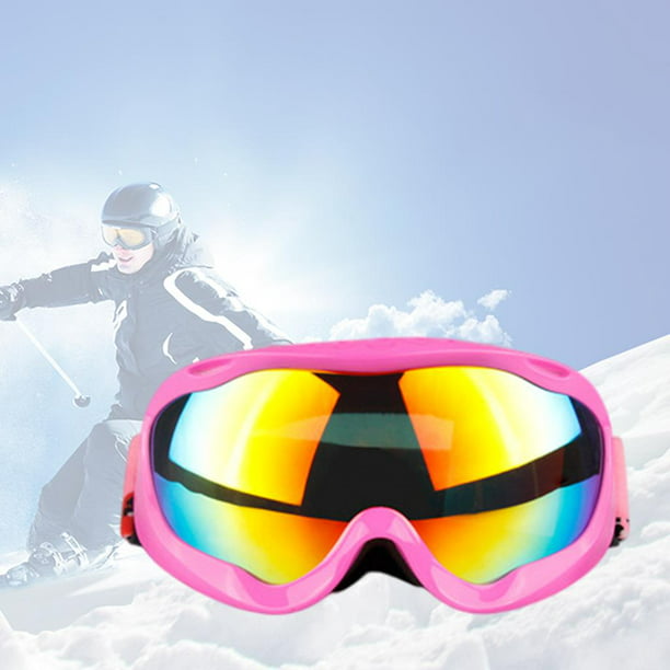 Marco rosa (pieza roja) Gafas de esquí Gafas de esquí Gafas de nieve a  prueba de viento de doble niebla