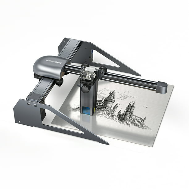 Máquina grabadora láser cortadora láser de potencia de salida de 10 W,  grabador láser de bricolaje para madera y metal, papel, acrílico, azulejos