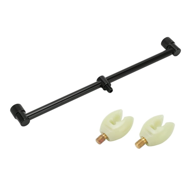 Barra de zumbido de soporte para caña de pescar de carpa con cabeza  luminosa accesorio de barras de zumbido de pesca de aleación de aluminio  (soporte de 30 cm, 2 cabezas)