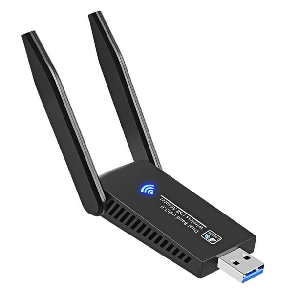 Antena WiFi USB, WiFi USB, antena WiFi USB 650 Mbps con 2.4 GHz/5 GHz,  antena de doble banda 5dBi de alta ganancia, compatible con Windows