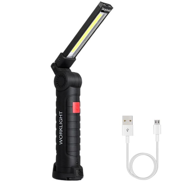 Luz LED COB recargable por USB, linterna portátil con batería