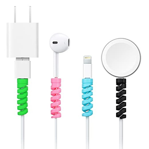 Protector de cable de silicona para cargador de teléfono móvil, 8 unidades,  lindos ahorradores para todas las líneas de datos, cargador USB, protector