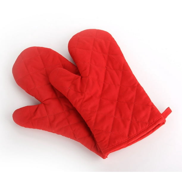 Guantes de horno Guantes resistentes al calor, guantes de cocina para  cocinar, horno de microondas, hornear, (un par) (rojo) Sincero Hogar