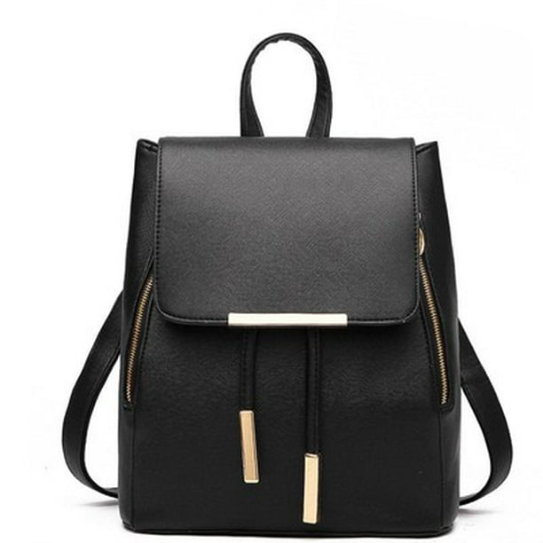 Bolso De Moda De pu Versión Coreana/Mochila Casual Negra Simple Para Mujer/Mensajero  De Hombro