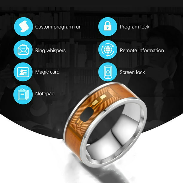 Anillo inteligente NFC para teléfono móvil, anillo de acero