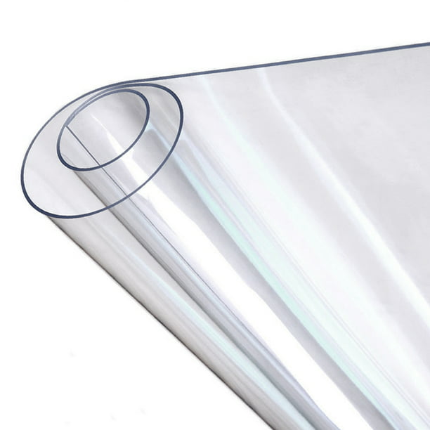 Protector de mesa transparente, de plástico, lavable, grueso, transparente,  transparente, para escritorio, paños de vinilo de PVC, barra decorativa