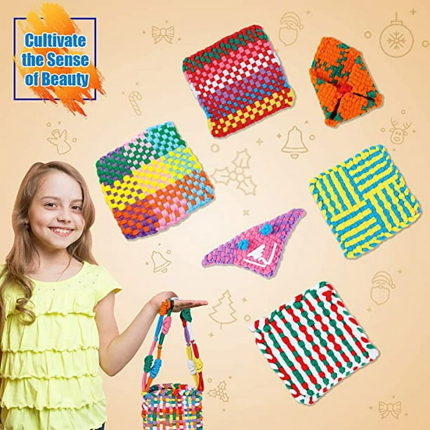 JM Kit de tejido para niños y adultos, manualidades para niños y niñas, a  partir de 6 años, 288 bucles en 8 colores, hace 7 agarraderas JM