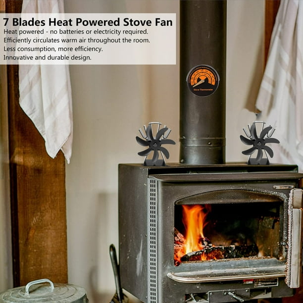 Ventilador de chimenea para estufa de leña, 6 aspas, silencioso, ecológico  - AliExpress