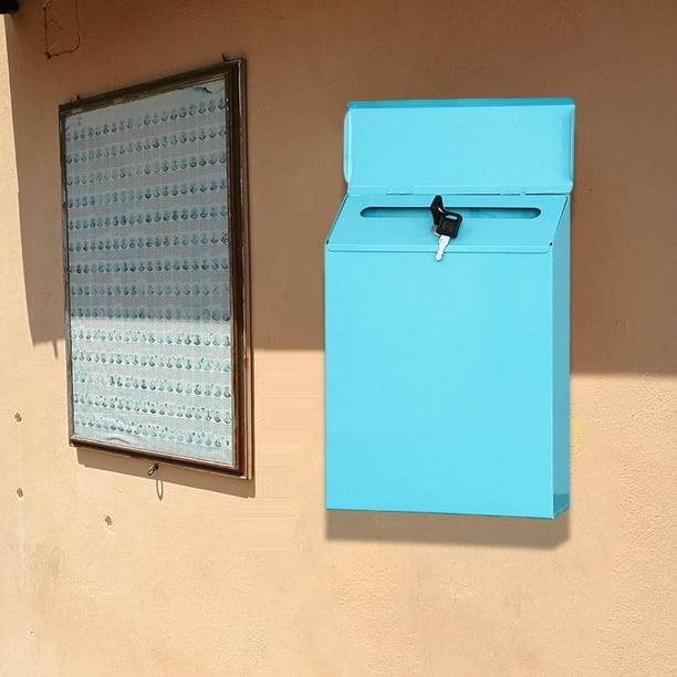  Buzones de correo de montaje en pared para casa/porche/puerta  delantera, buzón seguro al aire libre retro (color azul 2) (amarillo, talla  única) : Herramientas y Mejoras del Hogar
