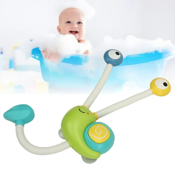 Cabezal de ducha para baño de bebé, bañera con aspersor doble, cabezal de  ducha eléctrico en forma de caracol, juguete de baño verde