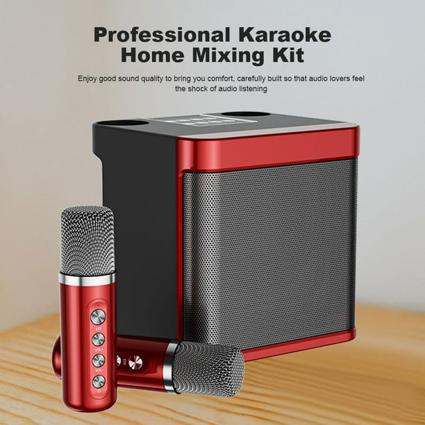 Micrófono Inalámbrico De Karaoke Con Bocina Bluetooth Incluida, Múltiples  Funciones De Voz Color Negro