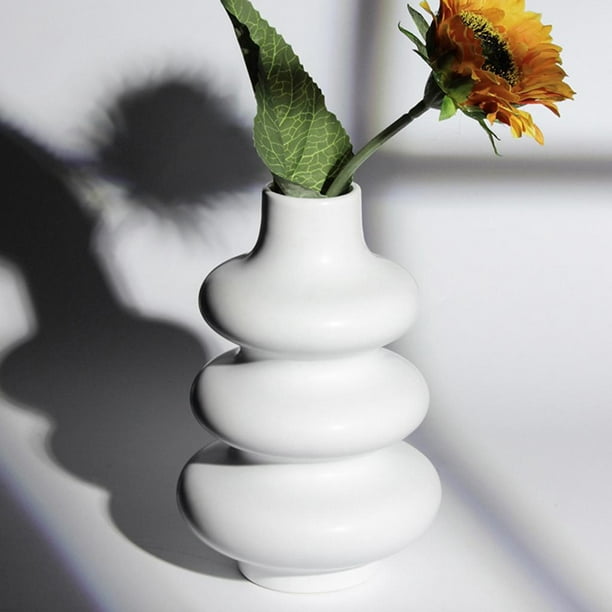 Florero de cerámica Arreglos florales de mesa Floreros decorativos modernos  para el hogar Tienda Decoraciones de cocina Regalos de Blanco BLESIY  florero