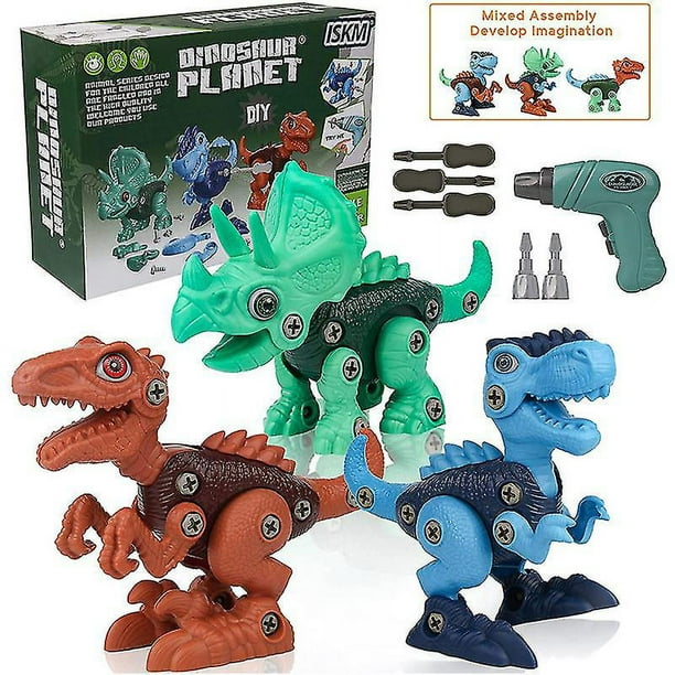 Juguetes de dinosaurios desmontables para niños de 3 a 5 y 5 a 7 vástagos,  construcción de juguetes para niños con taladro eléctrico, regalo de Navidad