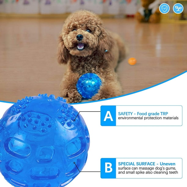 HAREDIG Pelota de juguetes para perros de 3.5 pulgadas, paquete de 3 bolas  de juguete chirriantes, pelotas para perros con pinchos, juguete masticable