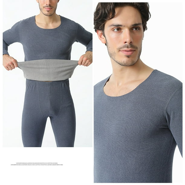Ropa interior térmica térmica para hombre, ropa interior térmica de  invierno, ropa de hombre, ropa térmica gruesa (color: gris oscuro, tamaño:  4XL)