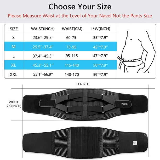 Back Braces for Lower Back Pain Relief with 6 Stays, Breathable Back  Support Belt for Men/Women for work , Anti-skid lumbar support belt with  16-hole Mesh for sciatica(L) Levamdar XMWJ108-3