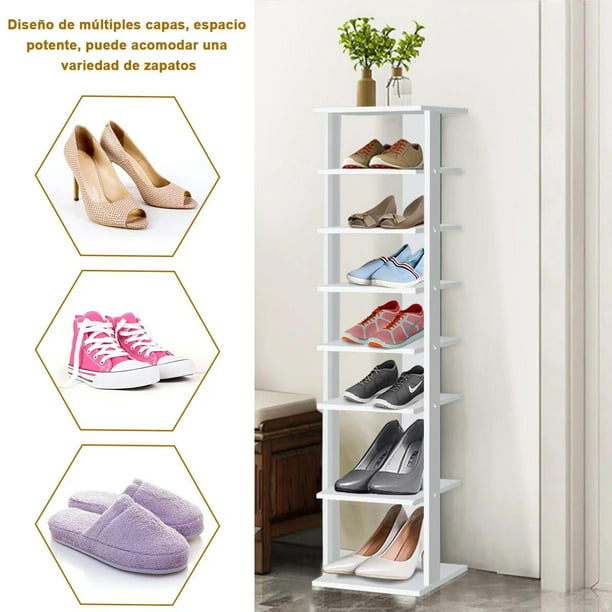 Organizador Zapatos Tipo Closet Zapatero 6 Percheros 5 Estantes Blanco