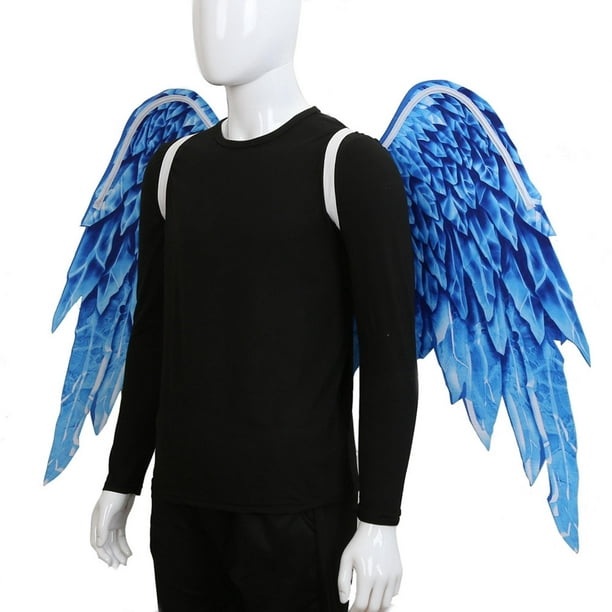 Alas de ángel grandes para adultos, alas decorativas para disfraces, tela  no tejida impresa para fiestas, Halloween, carnaval, Mardi Gras, para Negro