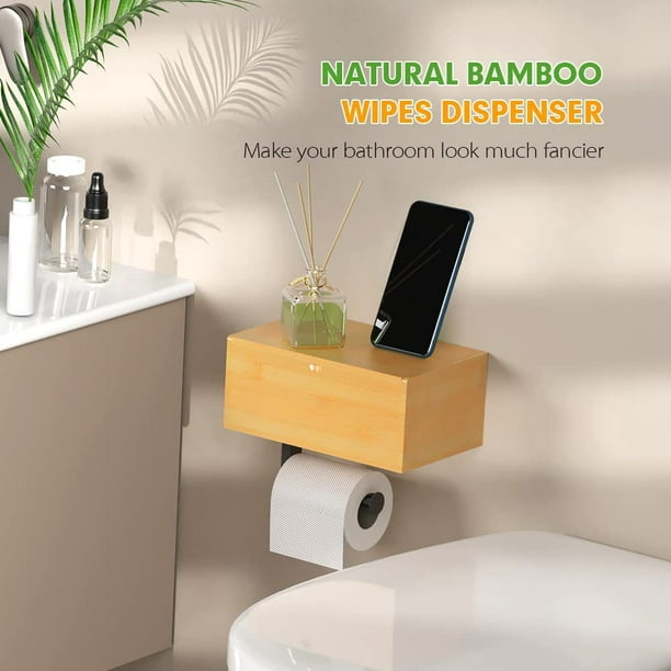 Almacenamiento de Papel higiénico de bambú – Dispensador de Papel