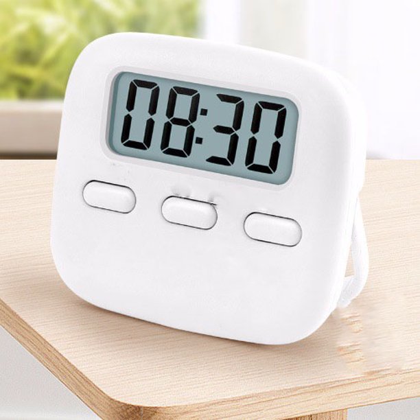 1 temporizador de cocina, reloj despertador multifuncional, temporizador de  cocina con reloj, temporizador digital, cronómetro con pantalla LCD de  dígitos grandes (negro) brillar Electrónica