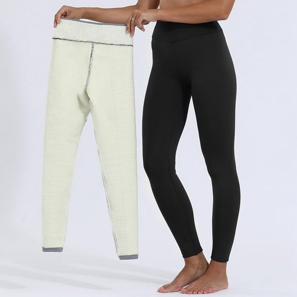 1 paquete de mallas con forro polar para mujer, pantalones de Yoga cálidos  de cintura alta para invierno, mallas térmicas de entrenamiento para