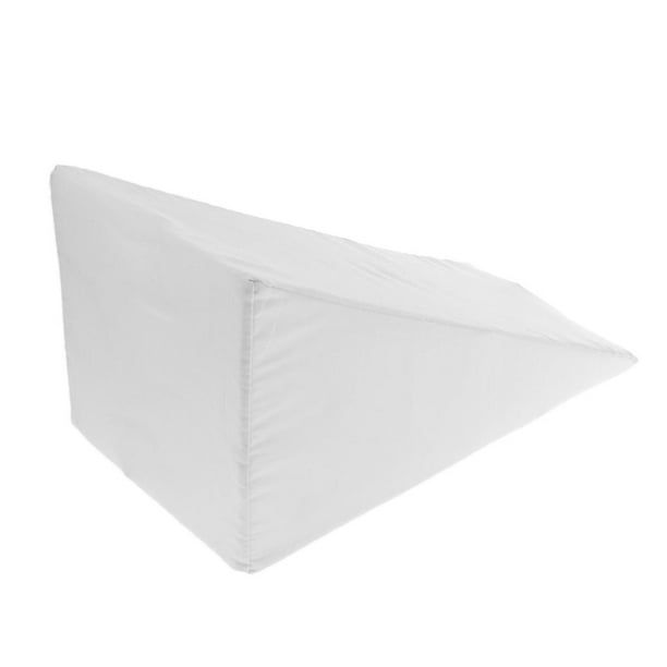 Cojín de Cuña para Elevar Piernas de Espuma Memoria Revestimiento  Transpirable Desmontable para Dormir Leer Embarazo Blanco 60 x 54,5 x 20 cm  - Costway