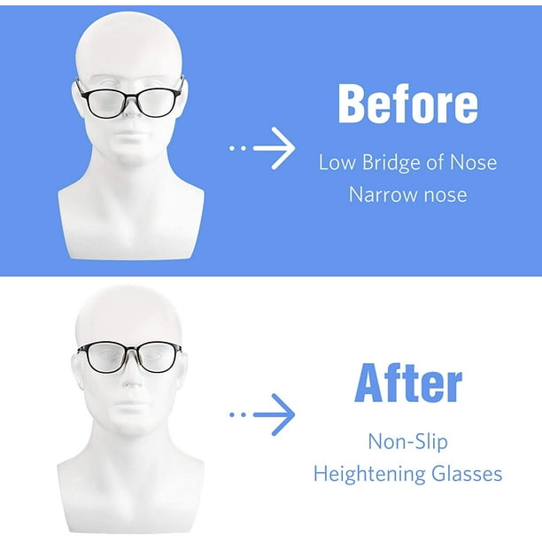 Almohadillas para la nariz para gafas, almohadilla adhesiva de silicona  suave, almohadillas antideslizantes para la nariz con cámara de aire para