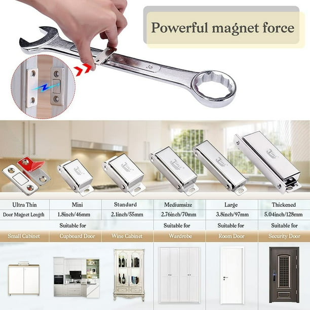 4 pestillos magnéticos para puerta de armario con imanes para pestillo de  puerta de armario, cierre magnético para armario de cocina, cierre  magnético