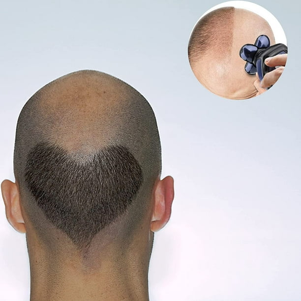Afeitadora de cabeza para hombres calvos, maquinillas de afeitar eléctricas  húmedas y secas, impermeables, rotativas 7D para cabeza y cara