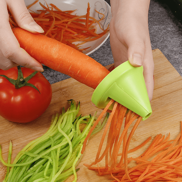LHS Espiralizador de verduras de mano 2 en 1 de calabacín de mano para  hacer espaguetis de calabacín Zoodle Maker Vegetgie Spiralizer Creador de –  Yaxa Store