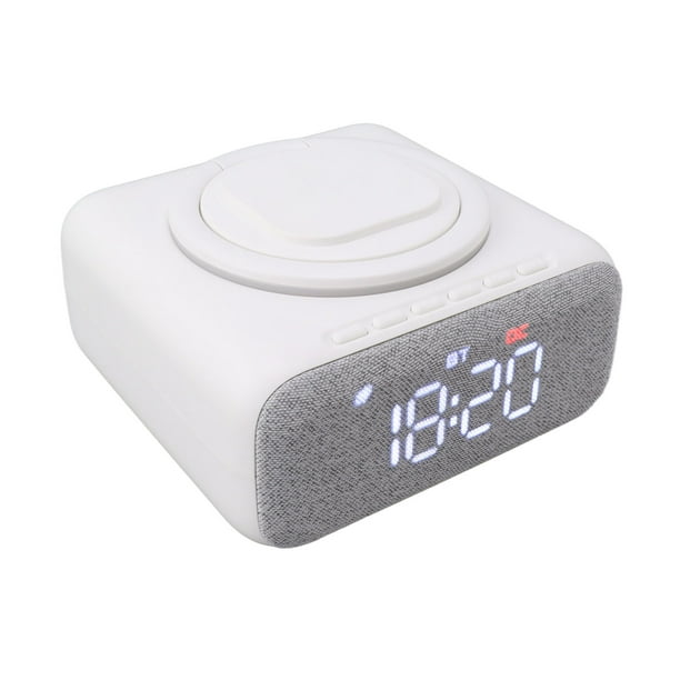 Altavoz Bluetooth con reloj despertador digital, altavoz Bluetooth Reloj despertador  Cargador inalámbrico Radio reloj FM Radio Bluetooth Cargador despertador  Diseño de última generación