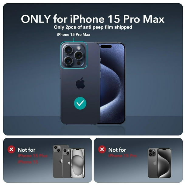 Protector de pantalla para iPhone 15 Pro Max - Película de vidrio