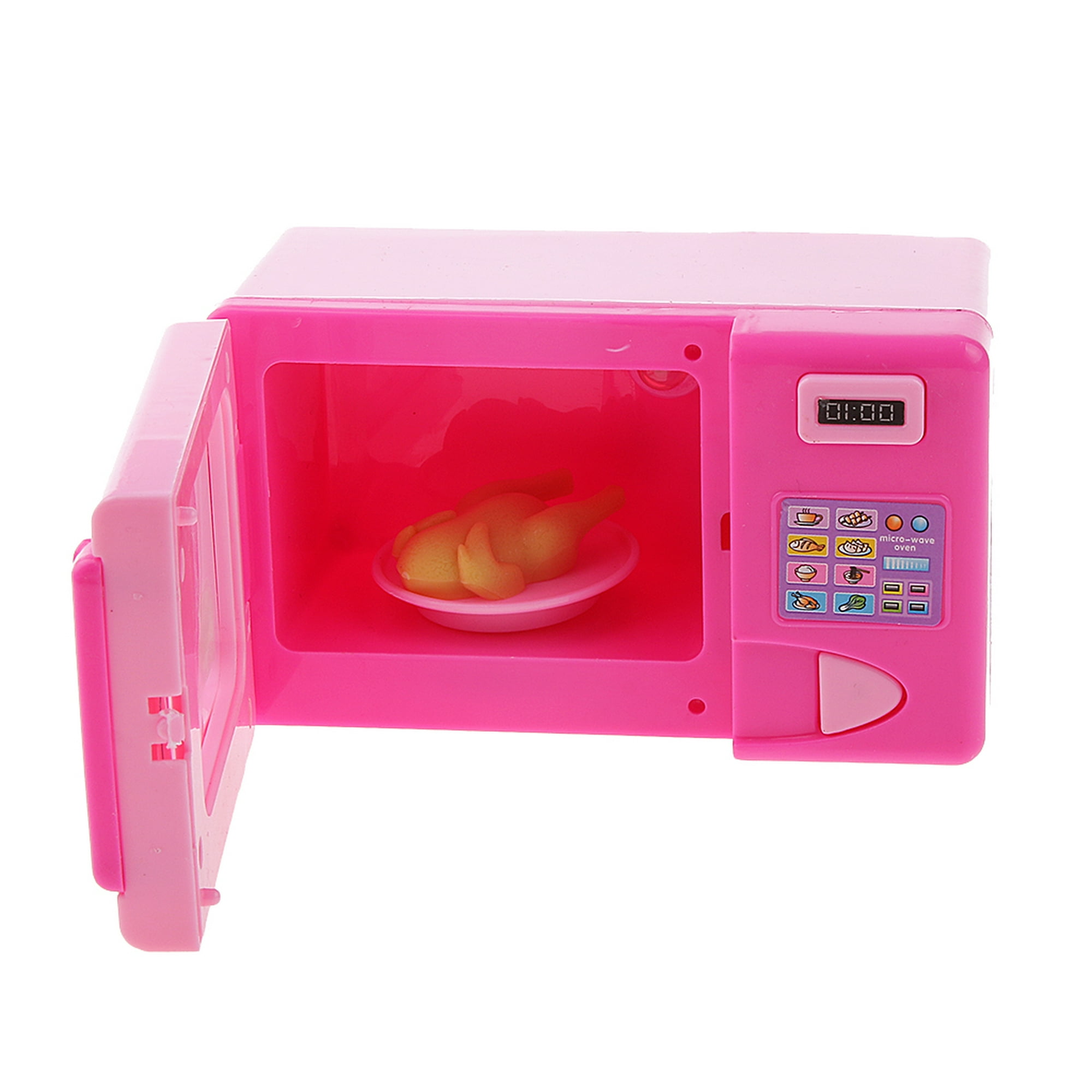 Horno microondas de juguete rosa para niños con luz y sonido Ref203