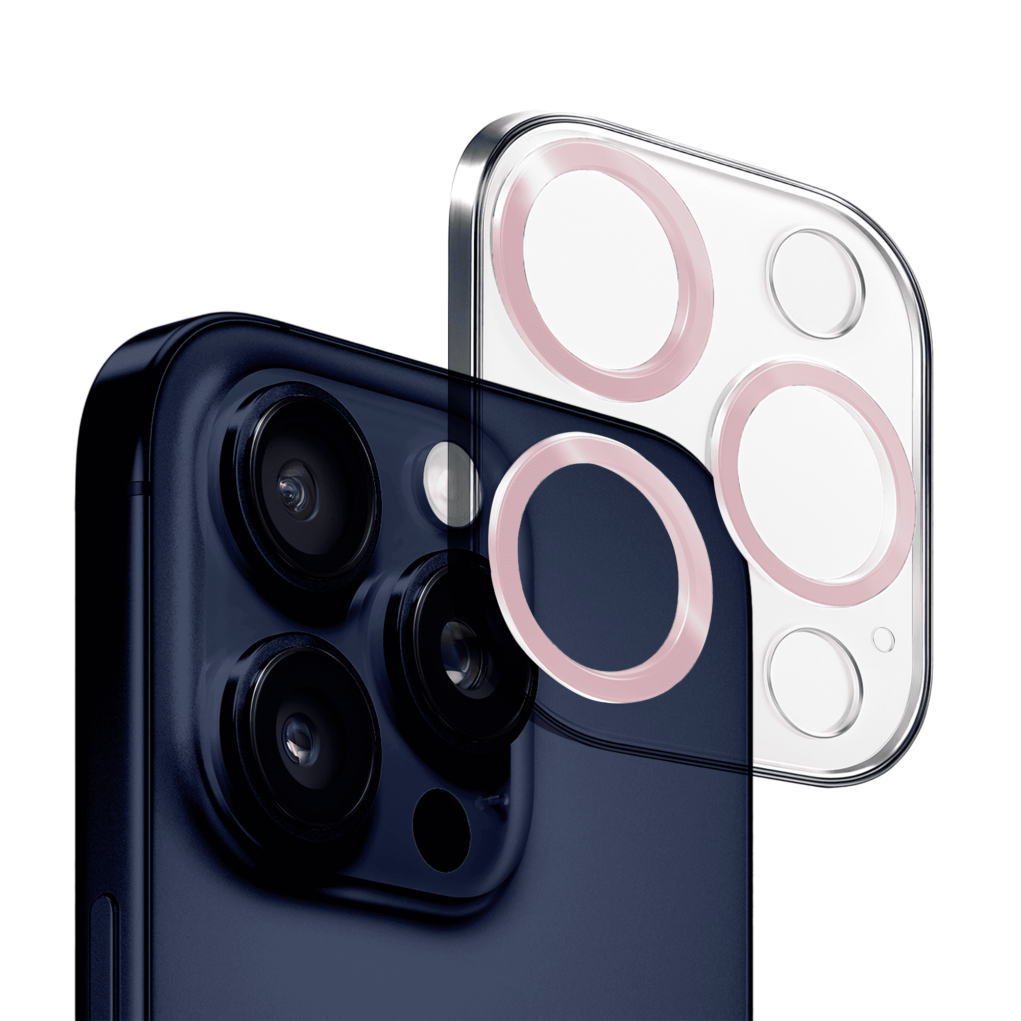 Mica de cámara cristal deluxe 2mm para iphone 15 pro / 15 pro max – protección vidrio templado rosa, alta claridad y ajuste perfecto