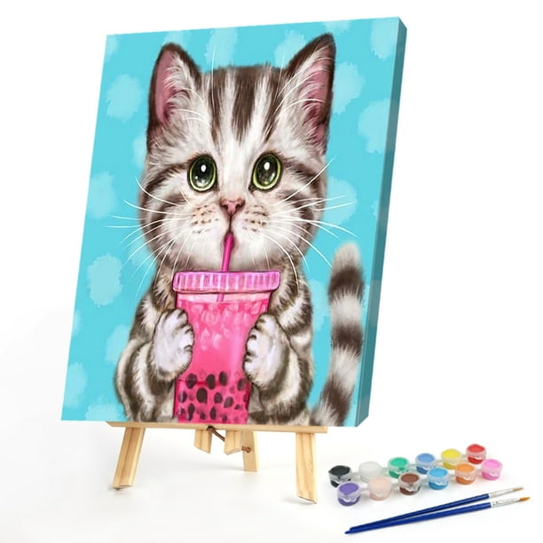 Pintura DIY por números de 40x50cm, dibujo para colorear por números, gato  acrílico para adultos – Los mejores productos en la tienda online Joom Geek