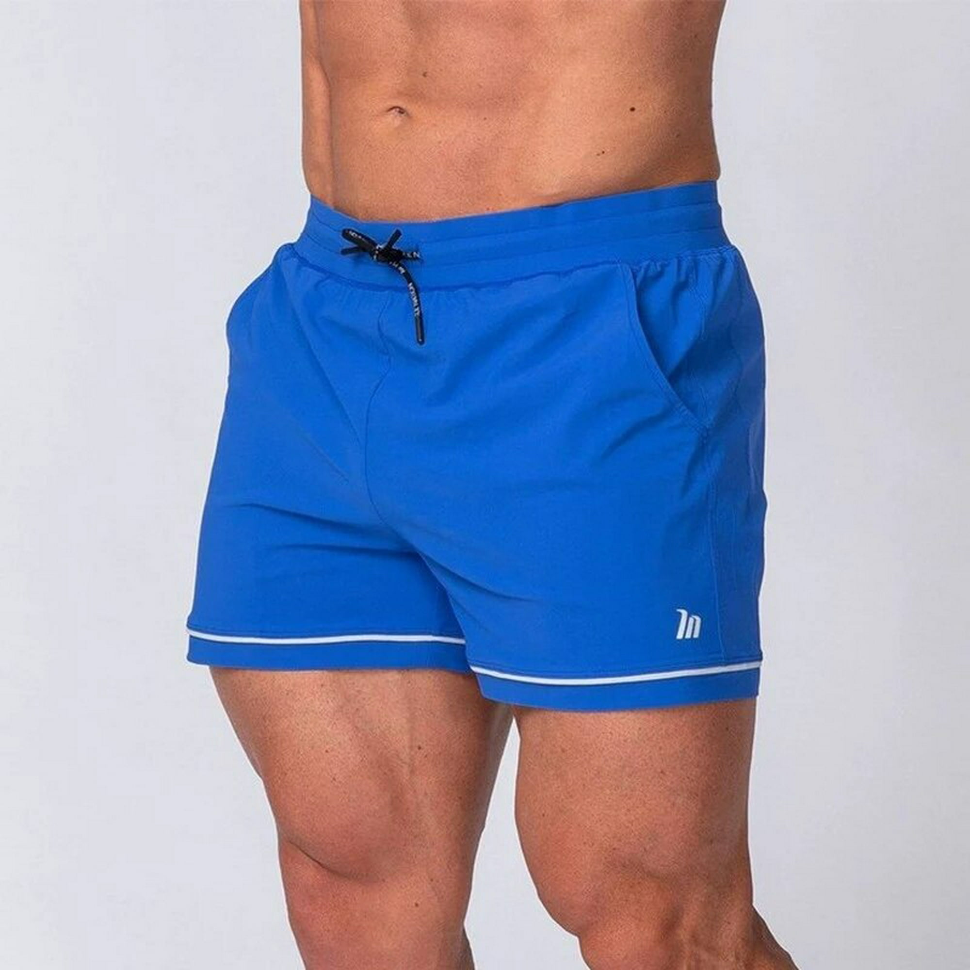 Pantalones cortos de deporte para hombre, secado rápido, bermudas deportivas  para gimnasio, entrenamiento y correr, múltiples bolsillos - AliExpress