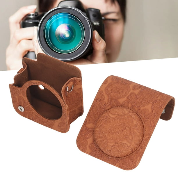 Funda para cámara compatible con cámara instantánea Fujifilm Instax Mini  12, bolsa de piel sintética con correa ajustable, cubierta superior