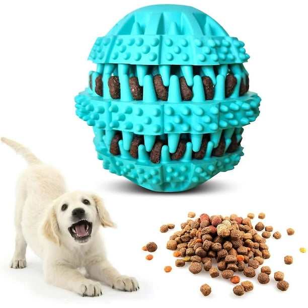 Pelota para perro con comida, interactivo, higiene dental