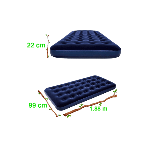 Colchon Inflable Individual Suave Bestway Cama Hinchable 188 x 99 x 22