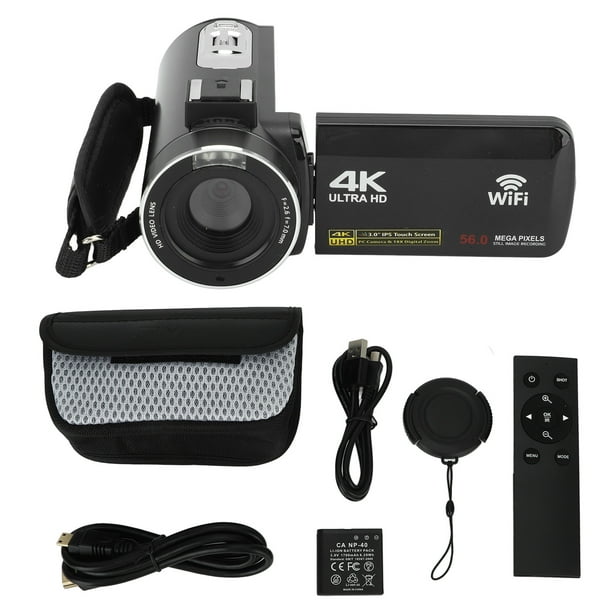 Cámara de video digital 4K Videocámara WiFi Grabadora DV 56MP 18X