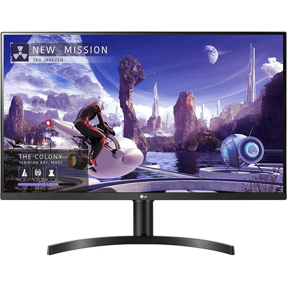lg monitor 32qn650b de 32 qhd 2560 x 1440 pantalla ips srgb 99 gama de colores hdr 10 lg amd freesync entradas hdmi duales soporte ajustable en altura color negro