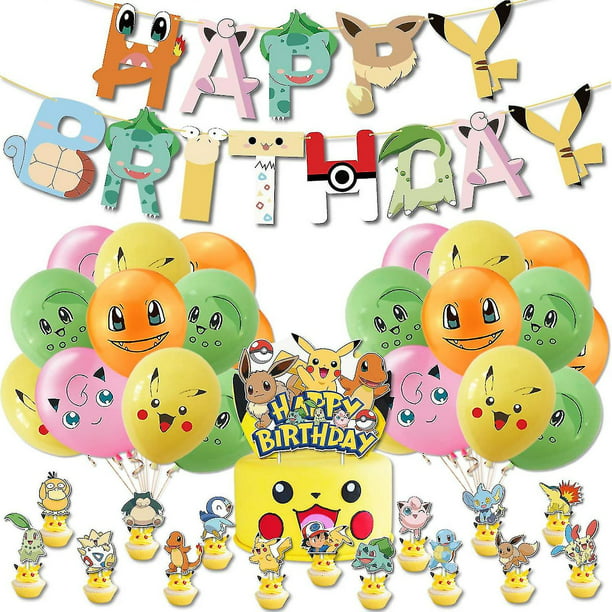 Set Decoración De Cumpleaños Pokemon. 32 Piezas - $ 21.500