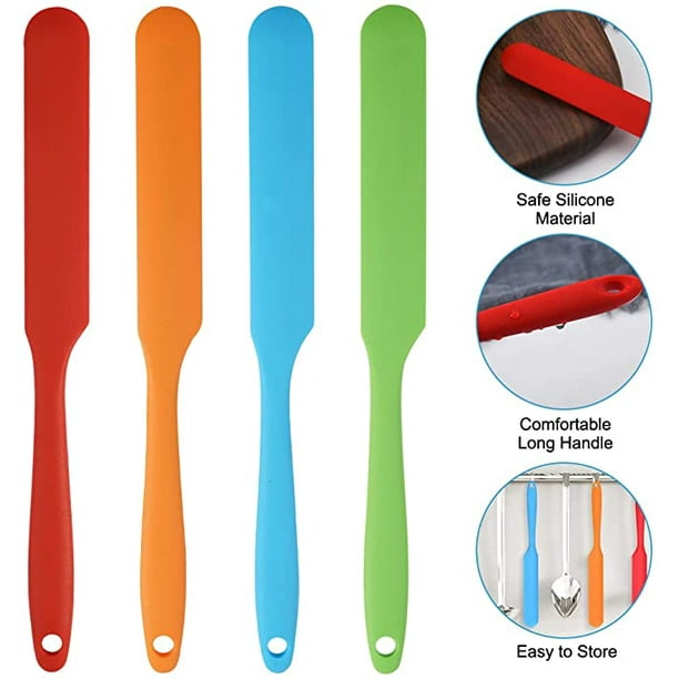 Riveira Juego de 4 espátulas de silicona resistentes al calor, juego de  utensilios de cocina resistentes al calor, espátulas de goma de plástico  para